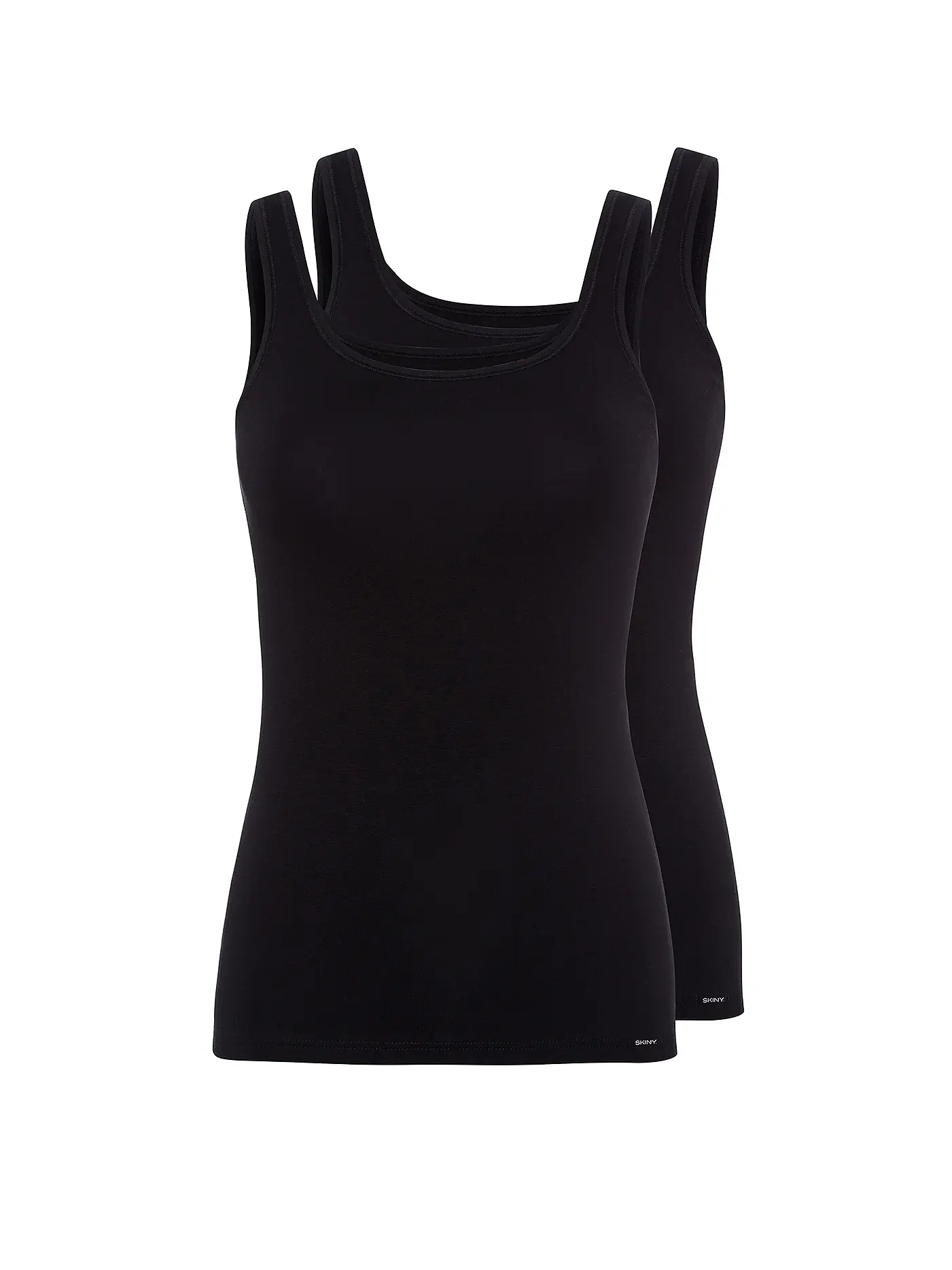 SKINY | Top 2-er Pkg. "Advantage Cotton" (Weiss) | schwarz